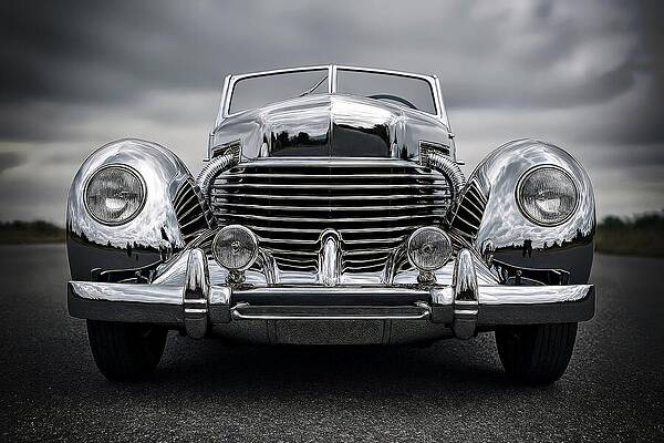 Vintage Chrome Luxury Car Digital Art