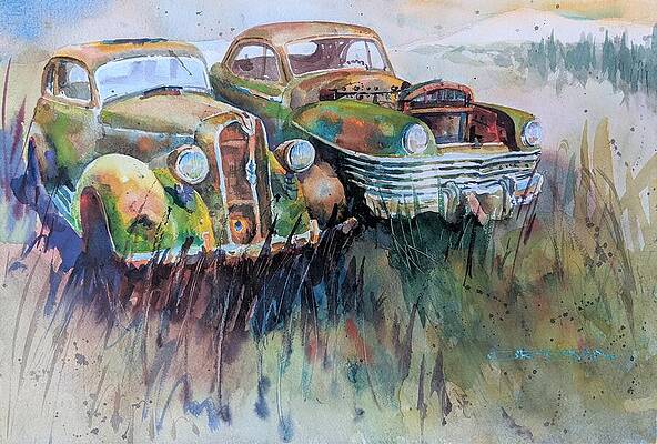 Nostalgia Painting - Chrysler Relics by Jackson Ordean