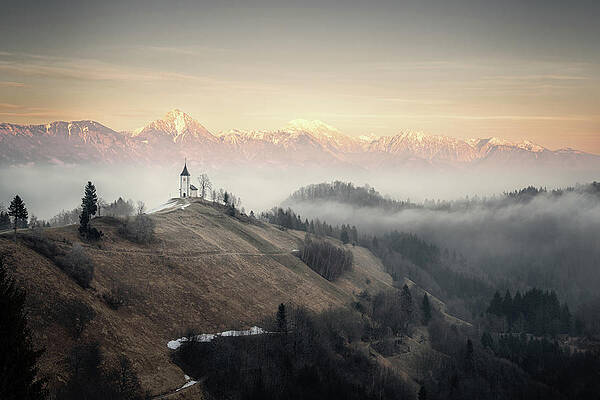 Winter Wall Art featuring the photograph Church Above The Clouds by Charnwood Photography Fine Art