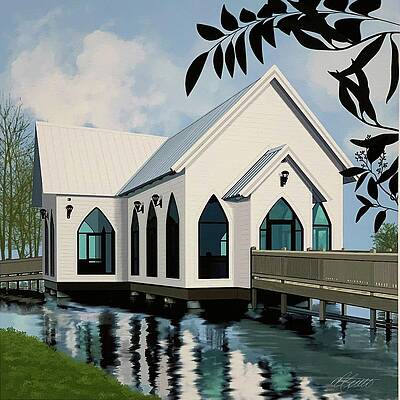 Wall Art featuring the painting Church by Marlene Little