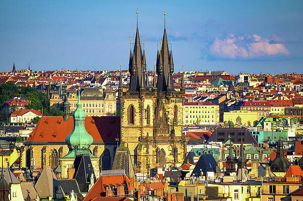 Wall Art featuring the photograph Church Of Our Lady Before Tyn In Prague Old Town by Miroslav Liska