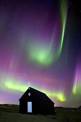 Church on the volcano #1 by Christopher Mathews