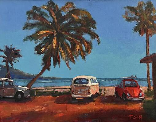 Sky Wall Art featuring the painting Classic Beach Life by Laura Toth