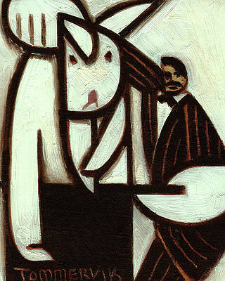 Dynamic Painting - Classic Magician Pulling Rabbit Out Of Hat Art Print by Tommervik