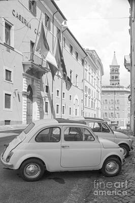 Transportation Wall Art featuring the photograph Classic Tiny Cars In Rome by Stefano Senise