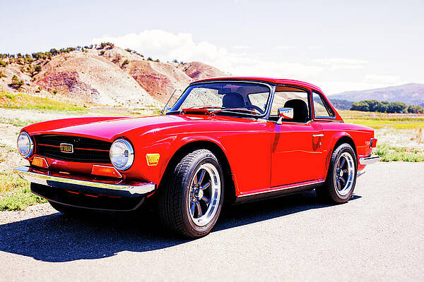 Vintage Photograph - Classic Triumph TR6 In Red, Vintage British Sports Car Photography by Robert Niemeier