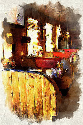 Arizona Wall Art featuring the mixed media Classic Wild West Pub, Arizona by Tatiana Travelways