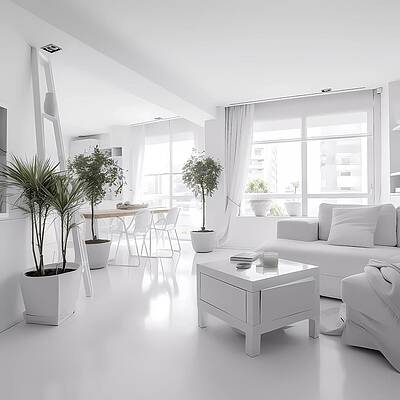 Design Wall Art featuring the digital art Clean White Interior Design No 3 by Andre Petrov