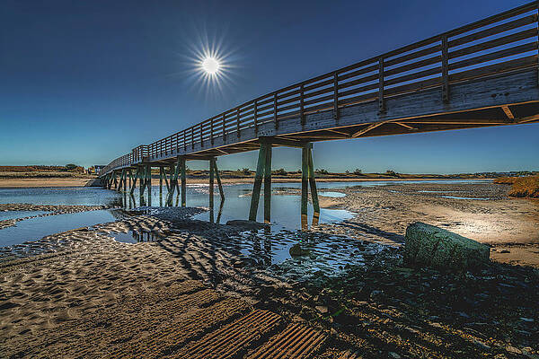 Wall Art featuring the photograph Clear Skies At Footbridge Beach by Penny Polakoff