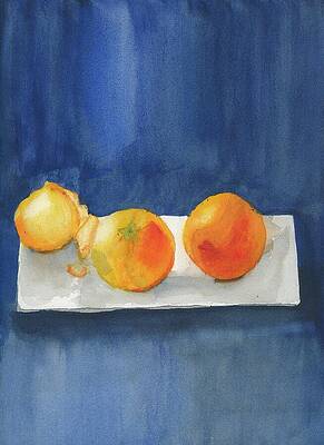 Watercolor Painting - Clementine Trio by Elizabeth Reich