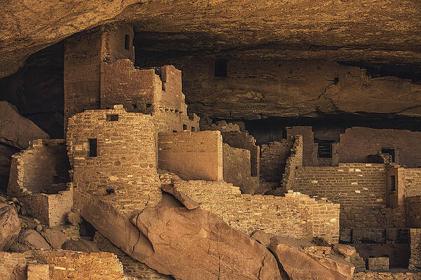 Wall Art featuring the photograph Cliff Palace Corner Structures, Mesa Verde, Colorado by Abbie Warnock