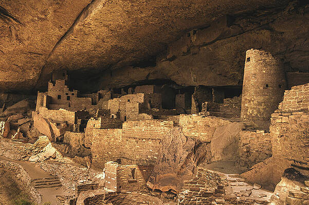 Wall Art featuring the photograph Cliff Palace Dwellings And Kivas 2 - Mesa Verde, Colorado by Abbie Warnock