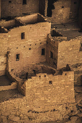 Wall Art featuring the photograph Cliff Palace Windows, Mesa Verde, Colorado - Vertical by Abbie Warnock