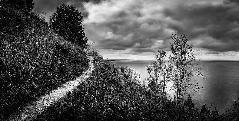 Michigan Wall Art featuring the photograph Cliffside Hike On Lake Michigan by Owen Weber