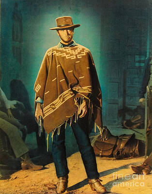 Wall Art featuring the digital art Clint Eastwood - For Few Dollars More by Antonios Valamontes