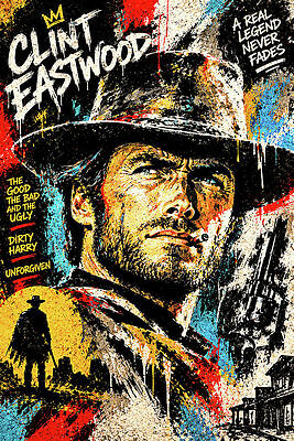 Clint Eastwood Western Tribute Digital Art