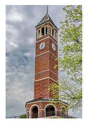 Spring Photograph - Clock Tower, Lee University by Marcy Wielfaert