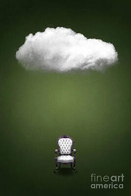 Olive Green Cloud Over Chair Digital Art
