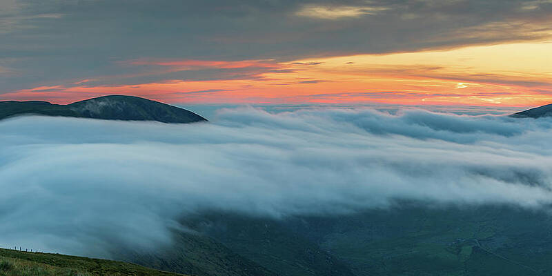 Sunset Photograph - Cloud Inversion Over The Conor Pass, Dingle Peninsula by Adrian Hendroff