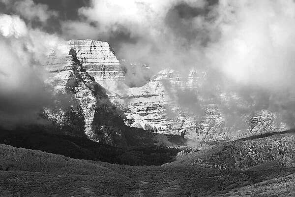 Nature Photograph - Clouded Snow Cap by American Landscapes
