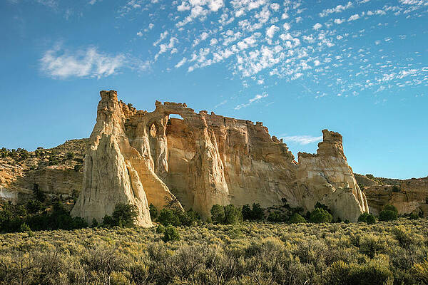 Utah Wall Art featuring the photograph Cloudly Sunrise At  Grosvenor Arch by Diane Moller