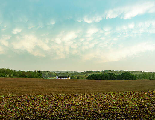Clouds Over Farmland and Barn Wall Art