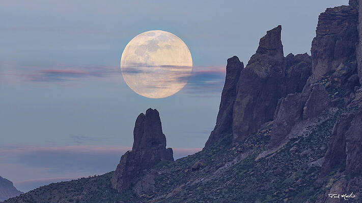 Arizona Photograph - Cloudy Moon Over Praying Hands. by Paul Martin