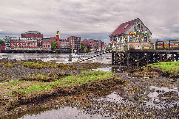 Reflection Photograph - Cloudy Morning On Badgers Island by Penny Polakoff