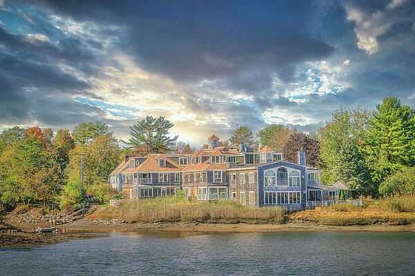Wall Art featuring the photograph Cloudy Skies In Kennebunkport by Penny Polakoff