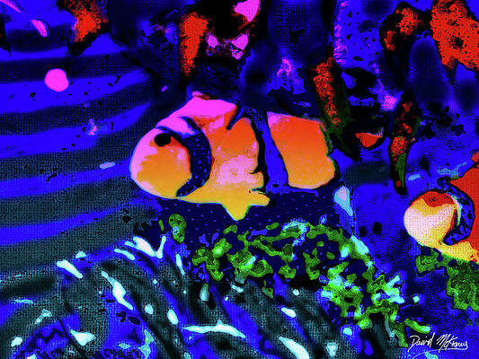 Wall Art featuring the digital art Clown Fish by David McKinney