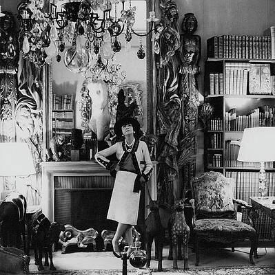 Living Room Wall Art featuring the photograph Coco Chanel In Her Paris Apartment by Cecil Beaton