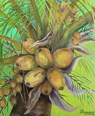 Wall Art featuring the painting Coconut Palm by Barbara Landry