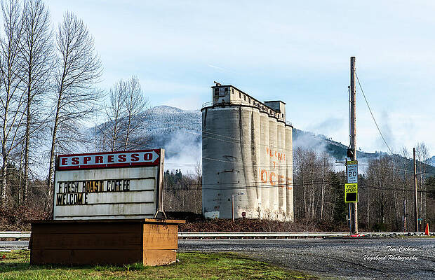 2023 Photograph - Coffee Concrete And North Cascades by Tom Cochran