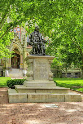 Pennsylvania Photograph - College Hall Benjamin  Franklin by Susan Candelario