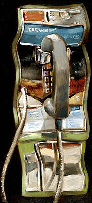 Cool Painting - College Street Payphone Painting Old Phone Artwork by Tommervik