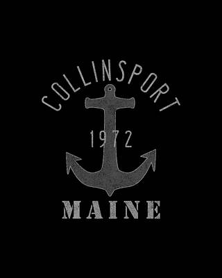 Maine Wall Art featuring the digital art Collinsport Maine Retro by Flippin Sweet Gear