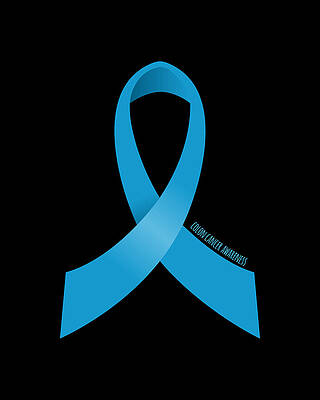 Awareness Wall Art featuring the digital art Colon Cancer Awareness Ribbon by Flippin Sweet Gear