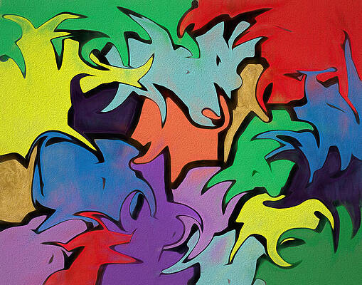 Wall Art featuring the digital art Color Craze by Alison Frank