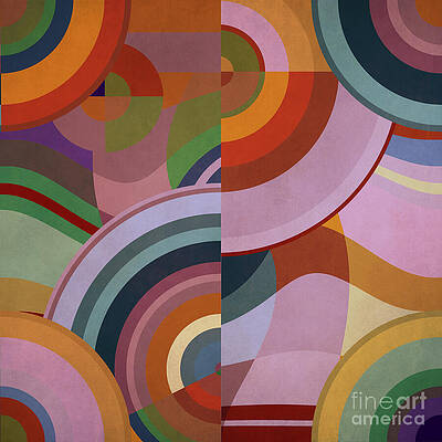 Fabric Wall Art featuring the digital art Color Revolutions 1-3 by BFA Prints