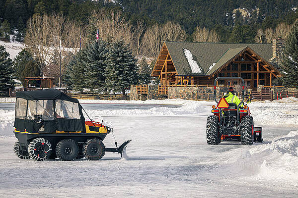 Tree Photograph - Colorado - Evergreen Lake - Snow Cats by Robert Niemeier