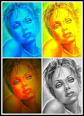 Wall Art featuring the digital art Colored Girl Warholed Low Lights by Donald C-Note Hooker