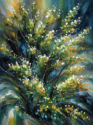 Wall Art featuring the ai art Colorful Bush 1 #1 by Ursula Abresch