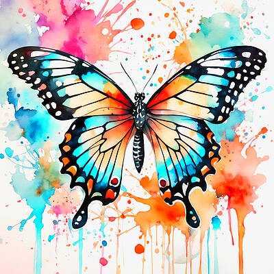 Digital Art - Colorful Butterfly by The Luxury Art Collection