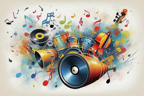 Wall Art featuring the digital art Colorful Crescendo AM1055 by Don Northup