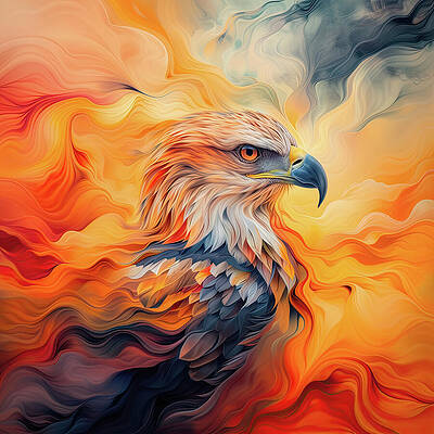 Digital Art - Colorful Eagle 1 by Gian Smith