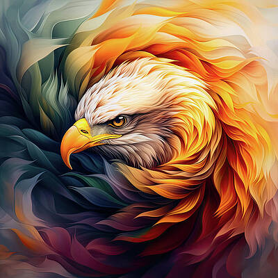 Digital Art - Colorful Eagle 2 by Gian Smith