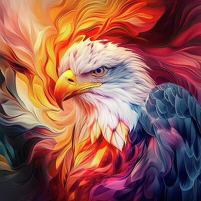 Digital Art - Colorful Eagle 3 by Gian Smith