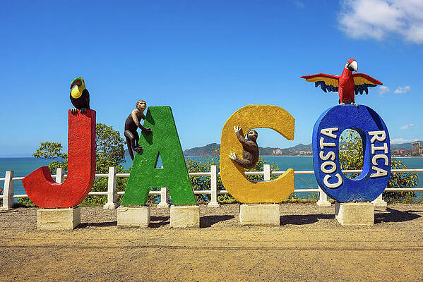 Travel Wall Art featuring the photograph Colorful Entry Sign For The City Of Jaco In Costa Rica by Miroslav Liska
