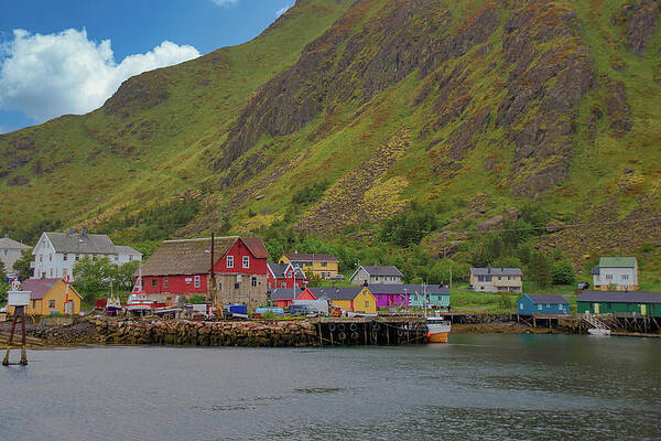 Wall Art featuring the photograph Colorful Fishing Village In Lofoten by Matthew DeGrushe