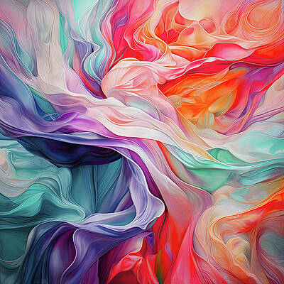 Digital Art - Colorful Flowing Abstract 2 by Gian Smith